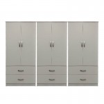 Ντουλάπα εξάφυλλη με συρτάρια Lego pakoworld λευκή 240x42x180εκ c533882