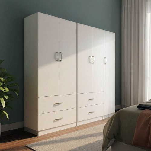 Ντουλάπα πεντάφυλλη Lego pakoworld λευκή 170x42x180εκ c533883