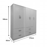 Ντουλάπα πεντάφυλλη Lego pakoworld λευκή 170x42x180εκ c533883