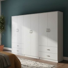 Ντουλάπα εξάφυλλη Lego pakoworld λευκή 240x42x180εκ c533889