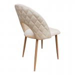 Καρέκλα Lovingo pakoworld βελούδο μπεζ με μεταλλικά πόδια σε φυσική απόχρωση 50x47x85 5εκ SET 2τμχ c533892