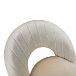 Καρέκλα Lovingo pakoworld βελούδο μπεζ με μεταλλικά πόδια σε φυσική απόχρωση 50x47x85 5εκ SET 2τμχ c533892