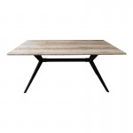 Τραπέζι Ezali pakoworld sonoma mdf με μαύρα μεταλλικά πόδια 160x90x75εκ c533893