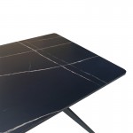 Τραπέζι Ezali pakoworld mdf μαύρη όψη μαρμάρου με μαύρα μεταλλικά πόδια 140x80x75εκ c533895