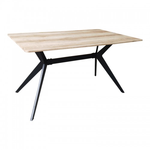 Τραπέζι Ezali pakoworld sonoma mdf με μαύρα μεταλλικά πόδια 140x80x75εκ c533899