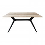 Τραπέζι Ezali pakoworld sonoma mdf με μαύρα μεταλλικά πόδια 140x80x75εκ c533899