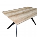 Τραπέζι Ezali pakoworld sonoma mdf με μαύρα μεταλλικά πόδια 140x80x75εκ c533899
