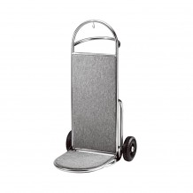 Καρότσι Μεταφοράς Αποσκευών Ιnox SS304 25mm Ασημί σατινέ φινίρισμα με Γκρι Μοκέτα 120x70x60cm c533924