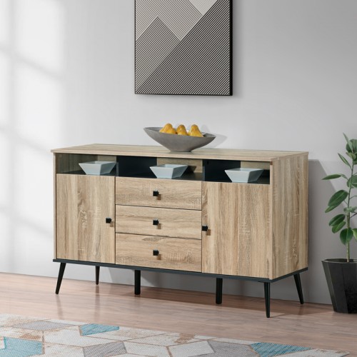 Μπουφές Zezan pakoworld σε sonoma-ανθρακί απόχρωση 140 5x41 5x80εκ c533943