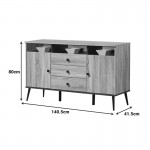 Μπουφές Zezan pakoworld σε sonoma-ανθρακί απόχρωση 140 5x41 5x80εκ c533943