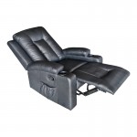 Πολυθρόνα relax με μηχανισμό massage Gessel pakoworld PU σε μαύρη απόχρωση 80x90x98εκ c533948