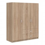 Ντουλάπα τρίφυλλη Royal pakoworld με συρτάρια sonoma 150x58x177εκ c533950