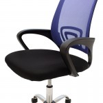 Καρέκλα γραφείου Berto II pakoworld με ανάκλιση ύφασμα mesh σε μπλε-μαύρη απόχρωση και βάση χρωμίου 60x48x85-95εκ c533952