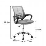 Καρέκλα γραφείου Berto II pakoworld με ανάκλιση ύφασμα mesh σε μπλε-μαύρη απόχρωση και βάση χρωμίου 60x48x85-95εκ c533952