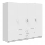 Ντουλάπα τετράφυλλη Royal pakoworld με συρτάρια λευκό 200x58x177εκ c533969