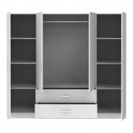 Ντουλάπα τετράφυλλη Royal pakoworld με συρτάρια λευκό 200x58x177εκ c533969