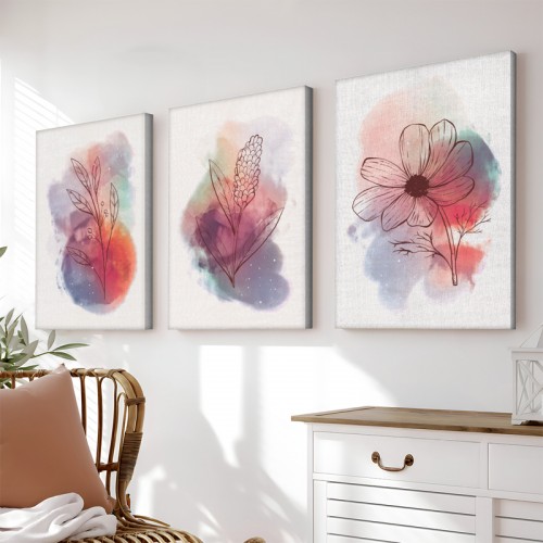 Πίνακας σε καμβά Nerve pakoworld τρίπτυχος με ψηφιακή εκτύπωση και πλαίσιο 50x2x70εκ c533975