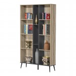 Βιβλιοθήκη Zezan pakoworld σε sonoma-ανθρακί απόχρωση 114x30x200 5εκ c533983