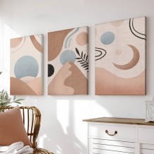 Πίνακας σε καμβά Leberto pakoworld τρίπτυχος με ψηφιακή εκτύπωση και πλαίσιο 50x2x70εκ c533986