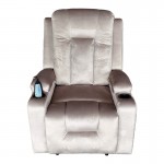 Πολυθρόνα relax με μηχανισμό massage Gessel pakoworld βελούδο σε γκρι απόχρωση 80x90x98εκ c533998