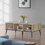 Τραπέζι σαλονιού Zezan pakoworld σε sonoma-ανθρακί απόχρωση 121x60x44 5εκ c533999