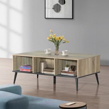 Τραπέζι σαλονιού Zezan pakoworld σε sonoma-ανθρακί απόχρωση 121x60x44 5εκ c533999