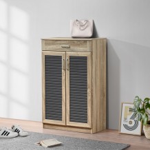 Παπουτσοθήκη-ντουλάπι Sante pakoworld 20 ζεύγων σε sonoma-ανθρακί απόχρωση 80x37x123εκ c534000