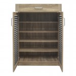 Παπουτσοθήκη-ντουλάπι Sante pakoworld 20 ζεύγων σε sonoma-ανθρακί απόχρωση 80x37x123εκ c534000