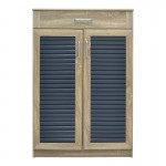 Παπουτσοθήκη-ντουλάπι Sante pakoworld 20 ζεύγων σε sonoma-ανθρακί απόχρωση 80x37x123εκ c534000