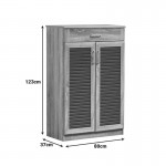 Παπουτσοθήκη-ντουλάπι Sante pakoworld 20 ζεύγων σε sonoma-ανθρακί απόχρωση 80x37x123εκ c534000