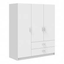 Ντουλάπα τρίφυλλη Royal pakoworld με συρτάρια λευκό 150x58x177εκ c534008