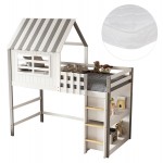 ΚΟΥΚΕΤΑ ΠΑΙΔΙΚΗ ΜΕ ΡΑΦΙΑ HOMI HM21321 ΞΥΛΟ ΠΕΥΚΟΥ ΛΕΥΚΟ ΓΚΡΙ--ΜΕ ΣΤΡΩΜΑ 90x190εκ c534010