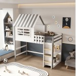 ΚΟΥΚΕΤΑ ΠΑΙΔΙΚΗ ΜΕ ΡΑΦΙΑ HOMI HM21321 ΞΥΛΟ ΠΕΥΚΟΥ ΛΕΥΚΟ ΓΚΡΙ--ΜΕ ΣΤΡΩΜΑ 90x190εκ c534010