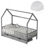 ΚΡΕΒΑΤΙ ΠΑΙΔΙΚΟ ΜΕ ΣΥΡΤΑΡΙΑ PHYLLIS HM21324 02 ΞΥΛΟ ΠΕΥΚΟΥ ΓΚΡΙ--ΜΕ ΣΤΡΩΜΑ 90x190εκ c534013