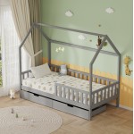 ΚΡΕΒΑΤΙ ΠΑΙΔΙΚΟ ΜΕ ΣΥΡΤΑΡΙΑ PHYLLIS HM21324 02 ΞΥΛΟ ΠΕΥΚΟΥ ΓΚΡΙ--ΜΕ ΣΤΡΩΜΑ 90x190εκ c534013