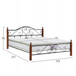 ΚΡΕΒΑΤΙ ΔΙΠΛΟ ΣΤΡΩΜΑ CANDY HM21327 ΜΕΤΑΛΛΟ ΞΥΛΟ ΣΕ DIRTY OAK--ΣΤΡΩΜΑ 150x200εκ c534014