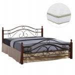 ΚΡΕΒΑΤΙ ΔΙΠΛΟ ΣΤΡΩΜΑ CELINA HM21328 ΜΕΤΑΛΛΟ ΞΥΛΟ ΣΕ DIRTY OAK--ΣΤΡΩΜΑ 150x200εκ c534015