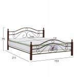 ΚΡΕΒΑΤΙ ΔΙΠΛΟ ΣΤΡΩΜΑ CELINA HM21328 ΜΕΤΑΛΛΟ ΞΥΛΟ ΣΕ DIRTY OAK--ΣΤΡΩΜΑ 150x200εκ c534015
