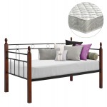 ΚΑΝΑΠΕΣ ΚΡΕΒΑΤΙ ΜΕ ΣΤΡΩΜΑ REVEN HM21329 ΜΕΤΑΛΛΟ ΞΥΛΟ ΣΕ DIRTY OAK--ΣΤΡΩΜΑ 90Χ190εκ c534016