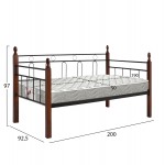 ΚΑΝΑΠΕΣ ΚΡΕΒΑΤΙ ΜΕ ΣΤΡΩΜΑ REVEN HM21329 ΜΕΤΑΛΛΟ ΞΥΛΟ ΣΕ DIRTY OAK--ΣΤΡΩΜΑ 90Χ190εκ c534016