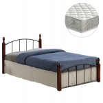 ΚΡΕΒΑΤΙ ΜΟΝΟ ΣΤΡΩΜΑ MAKAI HM21330 ΜΕΤΑΛΛΟ ΞΥΛΟ ΣΕ ΚΑΡΥΔΙ--ΣΤΡΩΜΑ 90x190εκ c534031