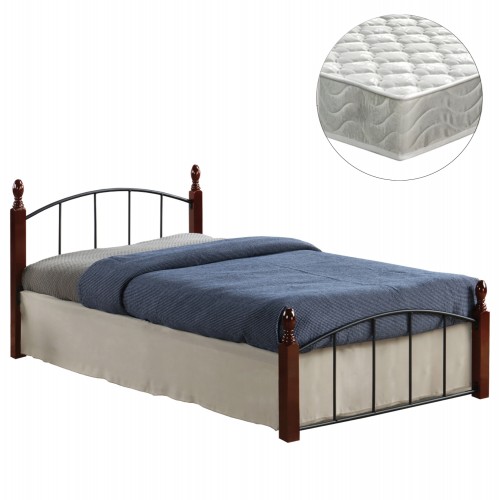 ΚΡΕΒΑΤΙ ΜΟΝΟ ΣΤΡΩΜΑ MAKAI HM21330 ΜΕΤΑΛΛΟ ΞΥΛΟ ΣΕ ΚΑΡΥΔΙ--ΣΤΡΩΜΑ 90x190εκ c534031