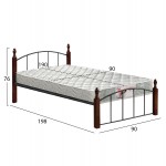 ΚΡΕΒΑΤΙ ΜΟΝΟ ΣΤΡΩΜΑ MAKAI HM21330 ΜΕΤΑΛΛΟ ΞΥΛΟ ΣΕ ΚΑΡΥΔΙ--ΣΤΡΩΜΑ 90x190εκ c534031