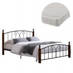 ΚΡΕΒΑΤΙ ΔΙΠΛΟ ΣΤΡΩΜΑ SUZIE HM21332 ΜΕΤΑΛΛΟ ΞΥΛΟ ΣΕ ΚΑΡΥΔΙ--ΣΤΡΩΜΑ 150x200εκ c534033