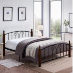 ΚΡΕΒΑΤΙ ΔΙΠΛΟ ΣΤΡΩΜΑ SUZIE HM21332 ΜΕΤΑΛΛΟ ΞΥΛΟ ΣΕ ΚΑΡΥΔΙ--ΣΤΡΩΜΑ 150x200εκ c534033