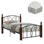 ΚΡΕΒΑΤΙ ΗΜΙΔΙΠΛΟ ΣΤΡΩΜΑ SUZIE HM21333 ΜΕΤΑΛΛΟ ΞΥΛΟ ΣΕ ΚΑΡΥΔΙ--ΣΤΡΩΜΑ 110x190εκ c534034