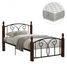 ΚΡΕΒΑΤΙ ΗΜΙΔΙΠΛΟ ΣΤΡΩΜΑ SUZIE HM21333 ΜΕΤΑΛΛΟ ΞΥΛΟ ΣΕ ΚΑΡΥΔΙ--ΣΤΡΩΜΑ 110x190εκ c534034