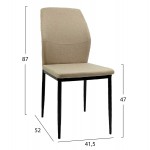 ΚΑΡΕΚΛΑ ΤΡΑΠΕΖΑΡΙΑΣ DIAZ HM18346 04 ΜΠΕΖ ΥΦΑΣΜΑ-ΜΕΤΑΛΛΙΚΑ ΠΟΔΙΑ ΜΑΥΡΑ 41 5x52x87Υεκ c534038