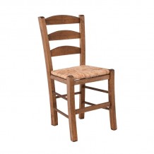 ΣΚΥΡΟΣ Καρέκλα Οξιά Βαφή Εμποτισμού Καρυδί Κάθισμα Ψάθα c534051