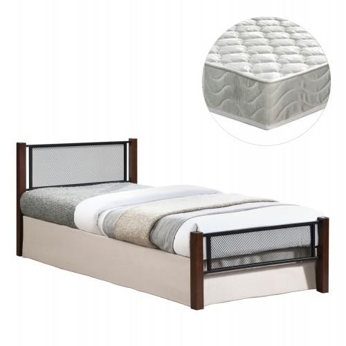 ΚΡΕΒΑΤΙ ΜΟΝΟ ΣΤΡΩΜΑ RAYVEN HM21335 ΜΕΤΑΛΛΟ ΞΥΛΟ ΣΕ DIRTY OAK--ΣΤΡΩΜΑ 90x190εκ c534055